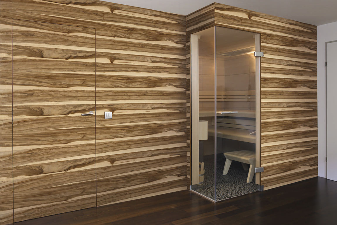 Hitzebeständige Holzwerkstoffplatten eignen sich auch für den Bau einer Sauna.